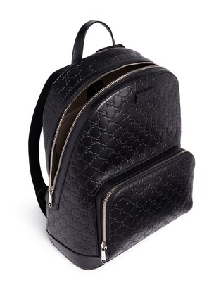 Detail View - Click To Enlarge - GUCCI - Debossed logo leather backpack