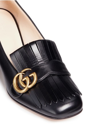Detail View - Click To Enlarge - GUCCI - Kiltie fringe leather loafer pumps