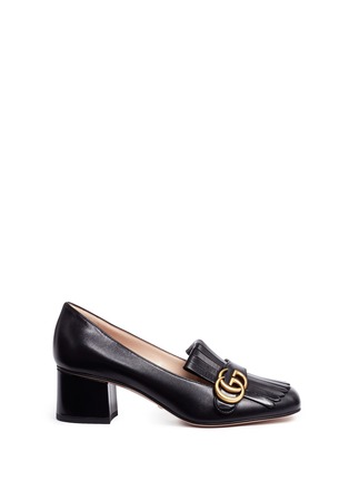 Main View - Click To Enlarge - GUCCI - Kiltie fringe leather loafer pumps