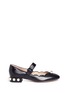 Main View - Click To Enlarge - GUCCI - Logo pearl scalloped leather Mary Jane flats