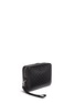 Figure View - Click To Enlarge - GUCCI - Debossed logo leather zip pouch