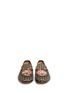 Front View - Click To Enlarge - GUCCI - Floral bee embroidery houndstooth moccasins