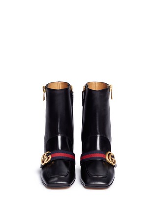 Front View - Click To Enlarge - GUCCI - Logo faux pearl leather boots