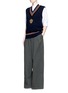 Figure View - Click To Enlarge - DRIES VAN NOTEN - 'Milla' embroidered badge stripe knit vest