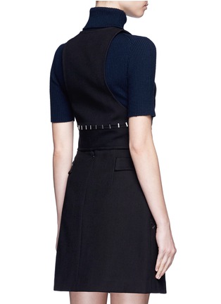 Back View - Click To Enlarge - 3.1 PHILLIP LIM - Staple trim virgin wool blend cropped top