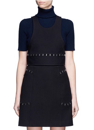 Main View - Click To Enlarge - 3.1 PHILLIP LIM - Staple trim virgin wool blend cropped top