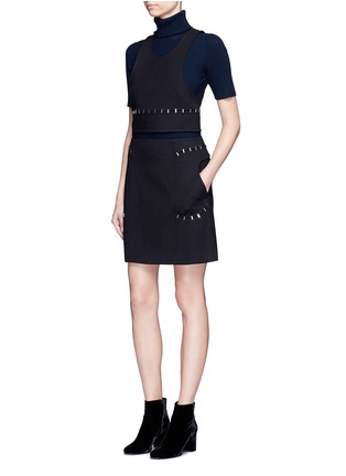 Figure View - Click To Enlarge - 3.1 PHILLIP LIM - Staple trim virgin wool blend cropped top