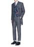 Figure View - Click To Enlarge - THOM BROWNE  - Glen plaid hairline overcheck wool coat