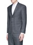 Front View - Click To Enlarge - THOM BROWNE  - Glen plaid hairline overcheck wool suit