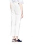 Back View - Click To Enlarge - MUVEIL - Faux pearl front twill pants