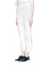 Front View - Click To Enlarge - MUVEIL - Faux pearl front twill pants