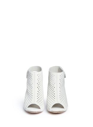 Front View - Click To Enlarge - PEDRO GARCIA  - 'Sofia' perforated suede sandal booties