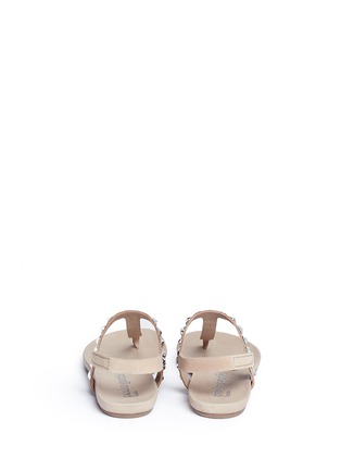 Back View - Click To Enlarge - PEDRO GARCIA  - 'Judith' crystal suede T-strap sandals