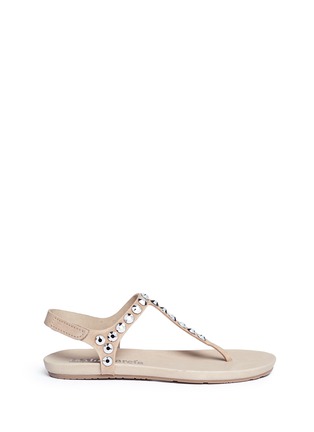 Main View - Click To Enlarge - PEDRO GARCIA  - 'Judith' crystal suede T-strap sandals