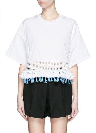 Main View - Click To Enlarge - 3.1 PHILLIP LIM - Fringe poplin cropped boxy T-shirt