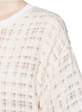 Detail View - Click To Enlarge - 3.1 PHILLIP LIM - Textured grid cropped boxy T-shirt