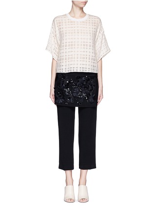 Figure View - Click To Enlarge - 3.1 PHILLIP LIM - Textured grid cropped boxy T-shirt