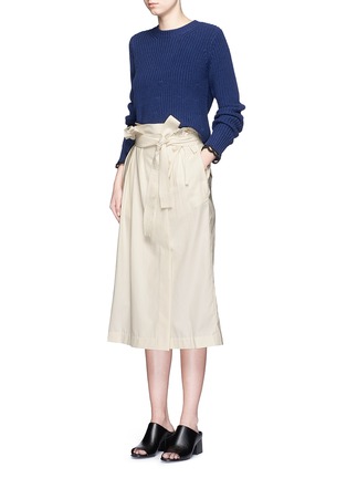 Figure View - Click To Enlarge - 3.1 PHILLIP LIM - Belted paperbag waist cotton skirt