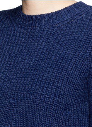 Detail View - Click To Enlarge - 3.1 PHILLIP LIM - Crochet trim cuff wool-cotton sweater