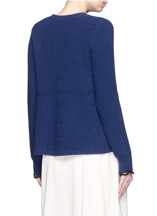 Back View - Click To Enlarge - 3.1 PHILLIP LIM - Crochet trim cuff wool-cotton sweater