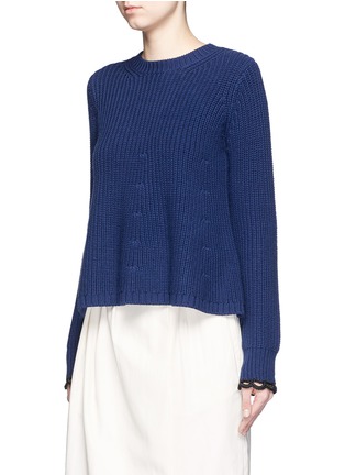 Front View - Click To Enlarge - 3.1 PHILLIP LIM - Crochet trim cuff wool-cotton sweater