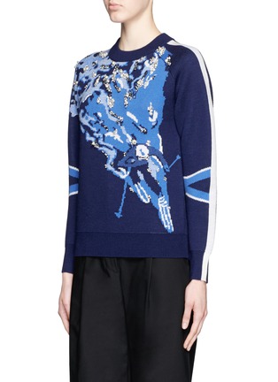 Front View - Click To Enlarge - 3.1 PHILLIP LIM - Mountain skier intarsia embellished wool sweater