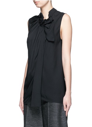 Front View - Click To Enlarge - 3.1 PHILLIP LIM - Shirred neckline silk crepe sleeveless blouse