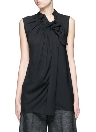 Main View - Click To Enlarge - 3.1 PHILLIP LIM - Shirred neckline silk crepe sleeveless blouse