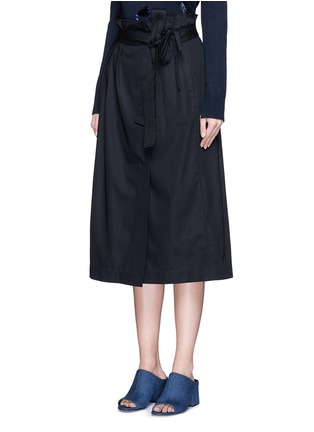 Front View - Click To Enlarge - 3.1 PHILLIP LIM - Belted paperbag waist cotton skirt