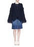 Figure View - Click To Enlarge - 3.1 PHILLIP LIM - Heritage grid stitch fringed poncho