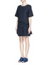 Front View - Click To Enlarge - 3.1 PHILLIP LIM - Smocked panel poplin T-shirt dress