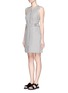 Front View - Click To Enlarge - 3.1 PHILLIP LIM - Stripe cutout back zip front dress