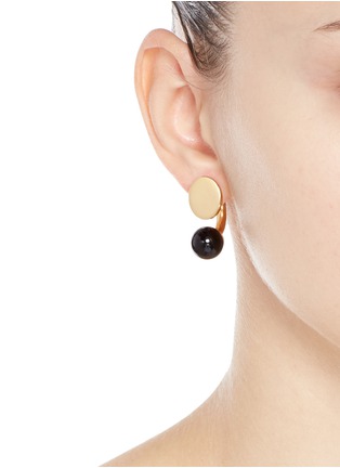 Figure View - Click To Enlarge - CHLOÉ - 'Darcey' Swarovski pearl flat stud earrings