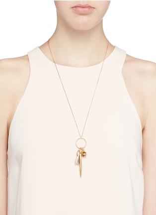 Figure View - Click To Enlarge - CHLOÉ - 'Harlow' mix charm brass necklace