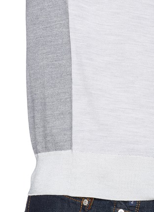 Detail View - Click To Enlarge - LANVIN - Contrast sleeve and back Merino wool sweater
