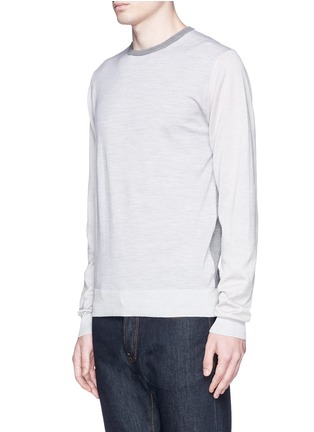 Front View - Click To Enlarge - LANVIN - Contrast sleeve and back Merino wool sweater