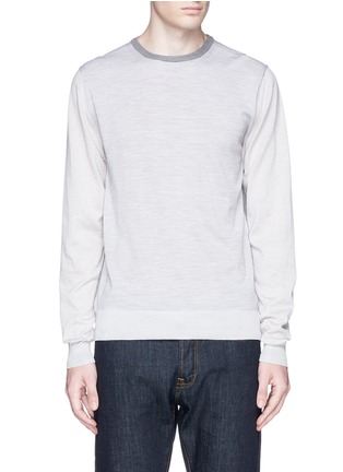 Main View - Click To Enlarge - LANVIN - Contrast sleeve and back Merino wool sweater