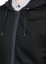 Detail View - Click To Enlarge - LANVIN - Twill front bonded jersey zip hoodie