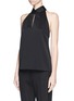 Front View - Click To Enlarge - JASON WU - Keyhole front sateen crepe halter neck top