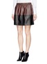 Front View - Click To Enlarge - VINCE - Colourblock leather skirt