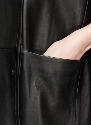 Detail View - Click To Enlarge - VINCE - Double breasted leather cape coat