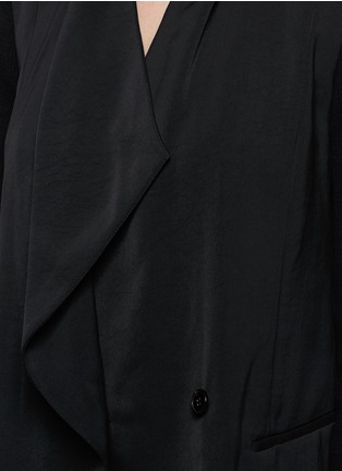 Detail View - Click To Enlarge - VINCE - Rib knit sleeve drape front jacket
