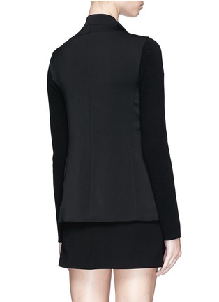 Back View - Click To Enlarge - VINCE - Rib knit sleeve drape front jacket