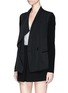 Front View - Click To Enlarge - VINCE - Rib knit sleeve drape front jacket