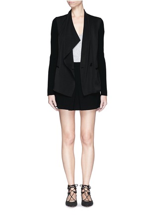 Figure View - Click To Enlarge - VINCE - Rib knit sleeve drape front jacket