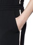 Detail View - Click To Enlarge - VINCE - Contrast satin trim crepe jumpsuit