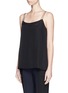 Front View - Click To Enlarge - VINCE - Ladder stitch trim silk chiffon camisole