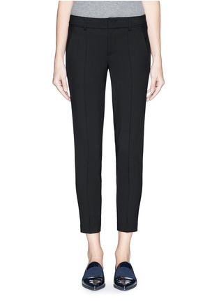 Main View - Click To Enlarge - VINCE - Pintuck side tab cropped wool pants