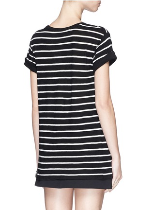 Back View - Click To Enlarge - VINCE - Feeder stripe rolled cuff slub cotton T-shirt