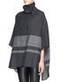 Front View - Click To Enlarge - VINCE - Double breasted blanket stripe cape